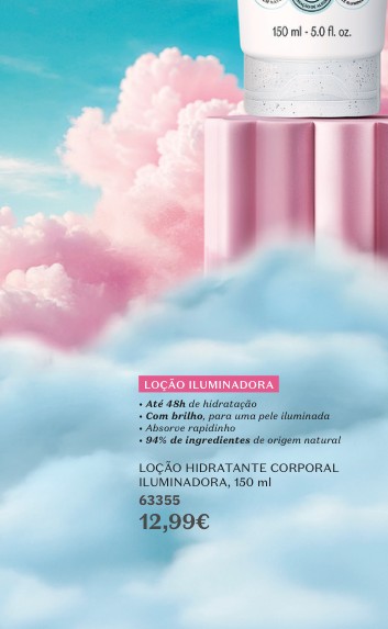 LOÇÃO HIDRATANTE CORPORAL ILUMINADORA, 150 ml