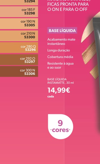 Cobertura média cor 292 O