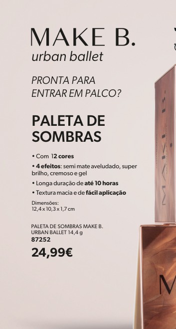 PALETA DE SOMBRAS MAKE B. URBAN BALLET 14,4 g